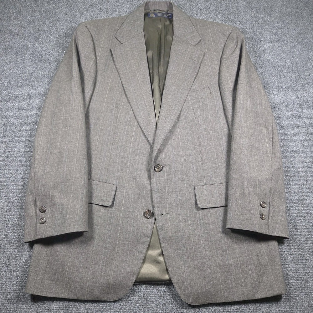 Vtg 70s Brooks Brothers Wool Blazer Mens 40R Plaid Crosshatch Sport Coat USA